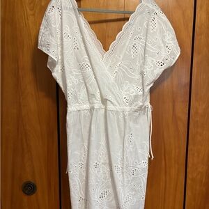 Summery white eyelet dress